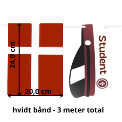 Student guirlande med Dannebrog og rde huer