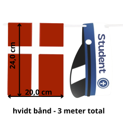 Student guirlande med Dannebrog og bl huer