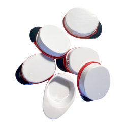 Studenterhuer i resin med rdt bnd 