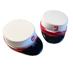 Studenterhuer i resin med rdt bnd 