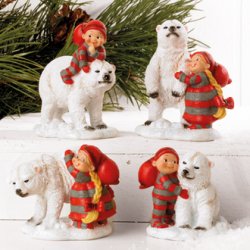 Juldekorationer - Tomteflicka med isbjrn