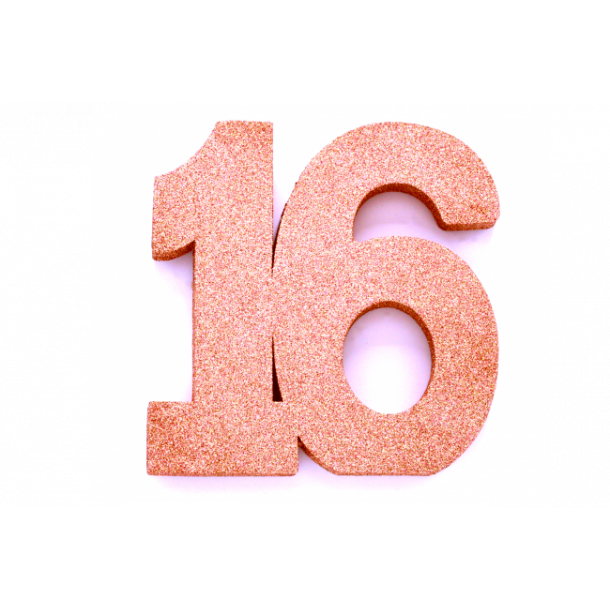 16 siffran stor i rosaguld