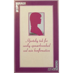 Takkekort - pink-lilla