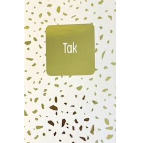 Takkekort i hvid med guldprint