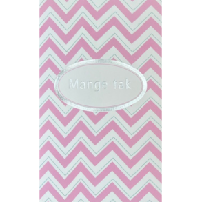 Takkekort i lyserd og hvid