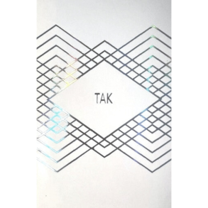 Takkekort i hvid med iriserende print