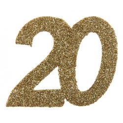 Tal konfetti stor 20 guld