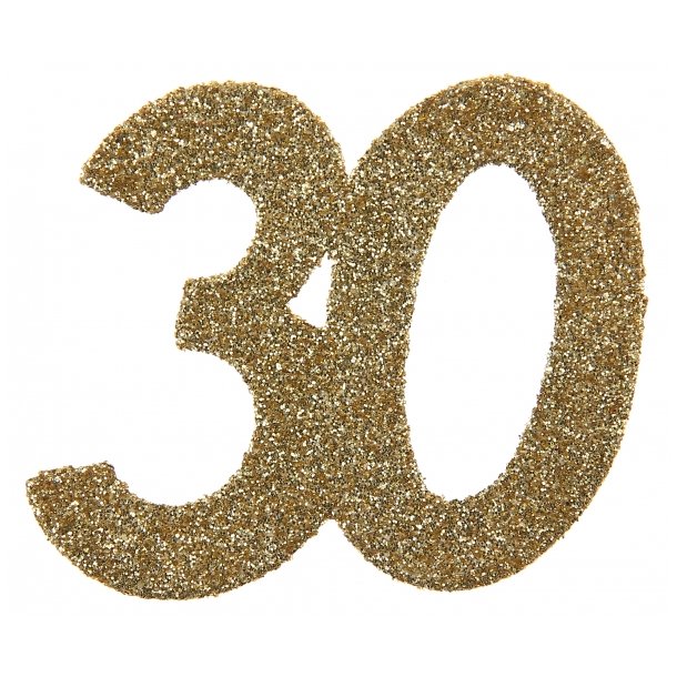 Tal konfetti stor 30 guld