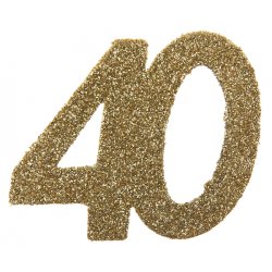 Tal konfetti stor 40 guld