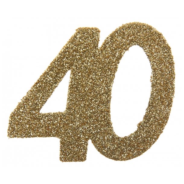 Tal konfetti stor 40 guld