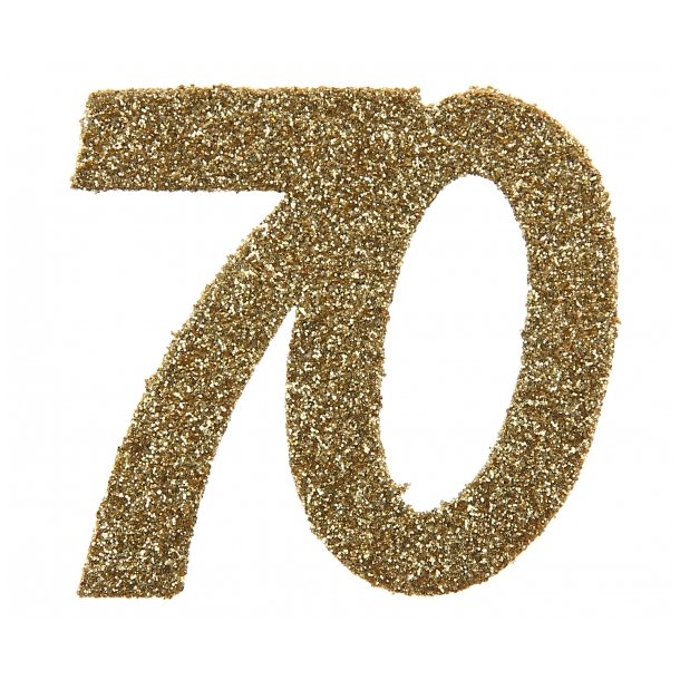 Tal konfetti stor 70 guld