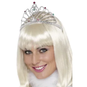 Tiara i slvfarvet plast