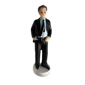 Topfigur konfirmand, m�rk i lysebl� skjorte