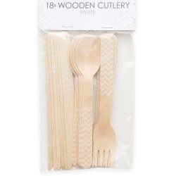 Tr�bestik 18 dele Hvid