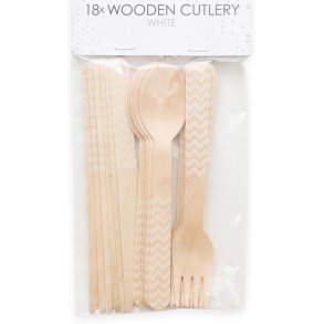 Trbestik 18 dele Hvid