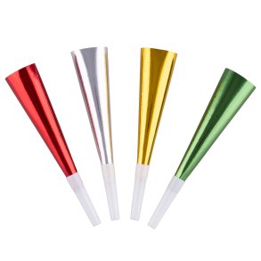 Tudehorn i Metallic pap, 4 stk