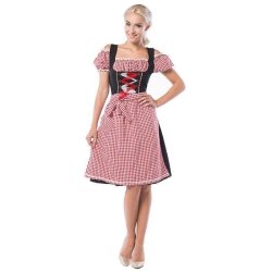 Oktoberfest kjole Anne- Rd/Sort