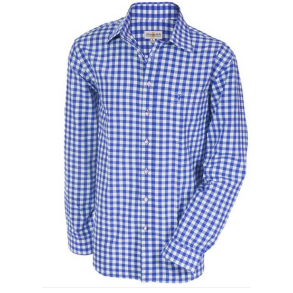 Tyroler skjorte ternet i mrkebl-hvid