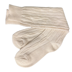 Tyroler strmper i strik - lange lys beige