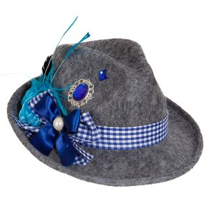 Oktoberfest hatt fr kvinnor - Gr med bl dekor