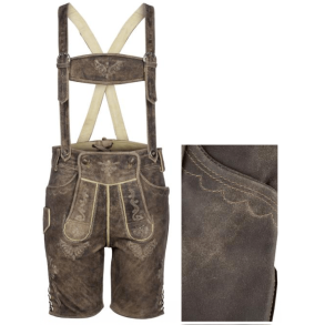 �gte Tyroler lederhosen off white i gedeskind