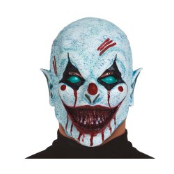 Blodig leende clown mask i latex