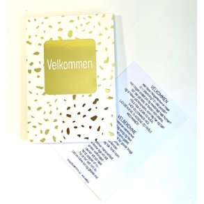 Velkommen sang i hvid med guldprint